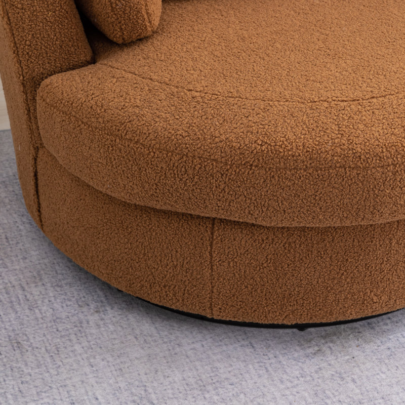 Rosdorf Park Dahlonega Upholstered Swivel Barrel Chair & Reviews Wayfair